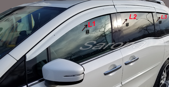 Custom Honda Odyssey  Mini Van Rain Visors (2018 - 2023) - $390.00 (Part #HD-001-RV)